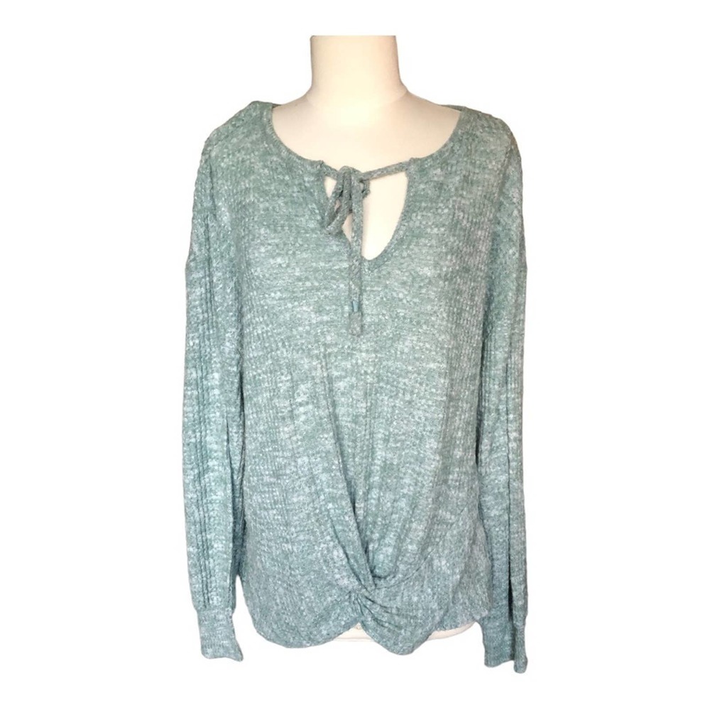 Women's Knotted Front Sweater - Light Blue